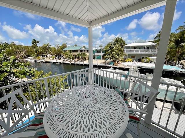 balcony with a water view