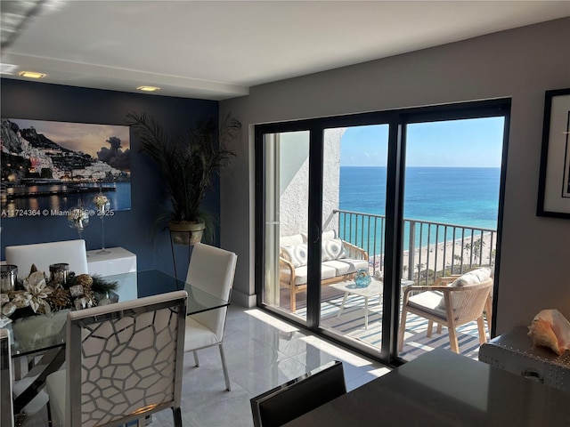 1201 S Ocean Dr Unit 2505N, Hollywood, FL 33019 - tiled dining area with a water view