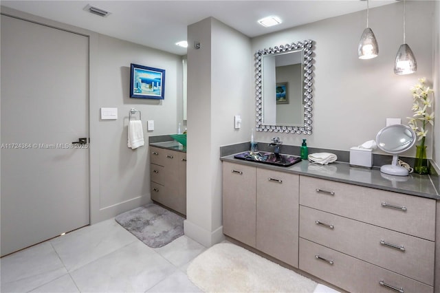 1201 S Ocean Dr Unit 2505N, Hollywood, FL 33019 - bathroom with vanity and tile patterned floors