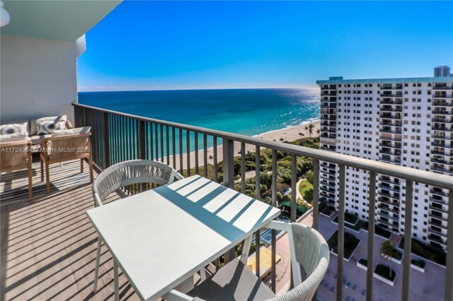 balcony with a water view