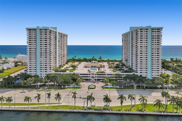 property view of water with a view of city