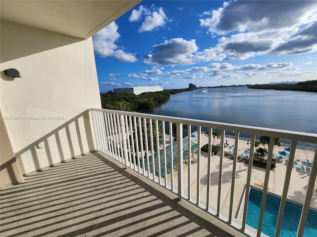 balcony with a water view