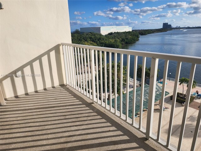 balcony with a water view