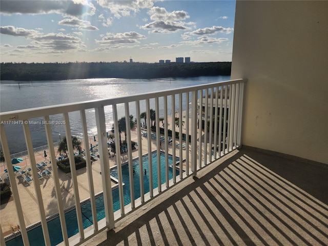 balcony with a water view