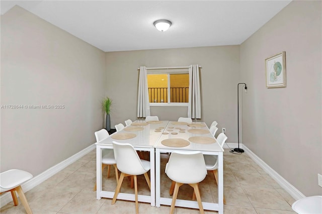 view of tiled dining area