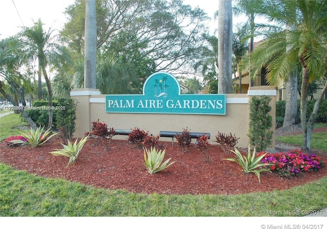 view of community sign