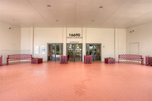 interior space featuring a high ceiling