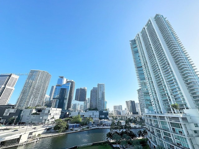 view of city with a water view