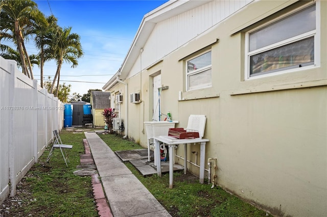 view of home's exterior with a yard