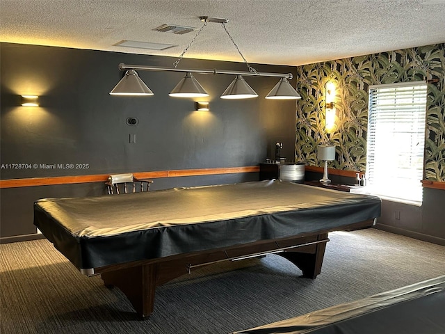 game room featuring carpet and pool table