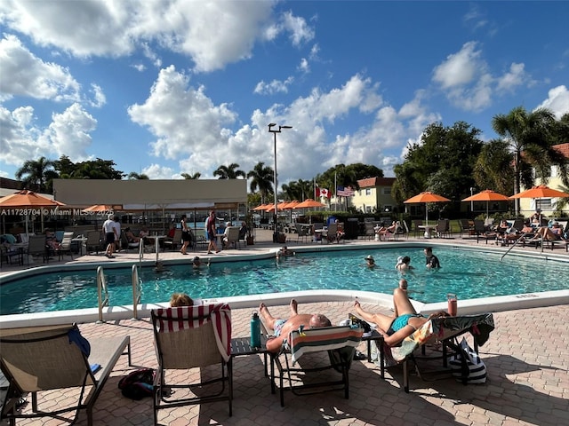 view of pool with a patio area