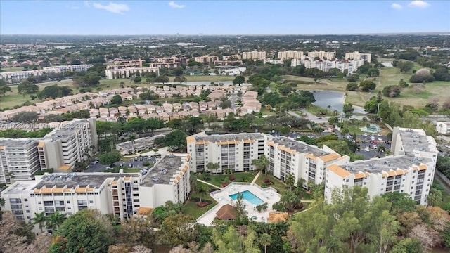 drone / aerial view featuring a view of city