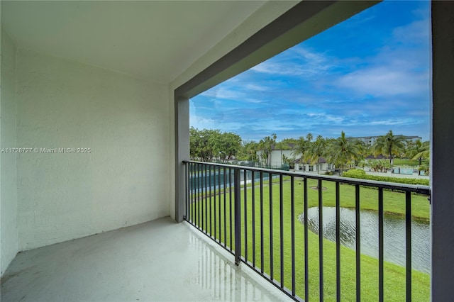 balcony with a water view