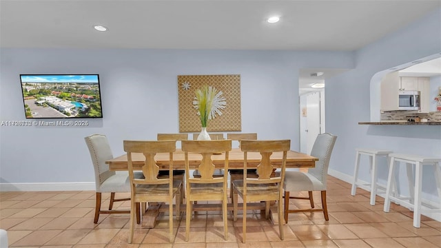 view of tiled dining room