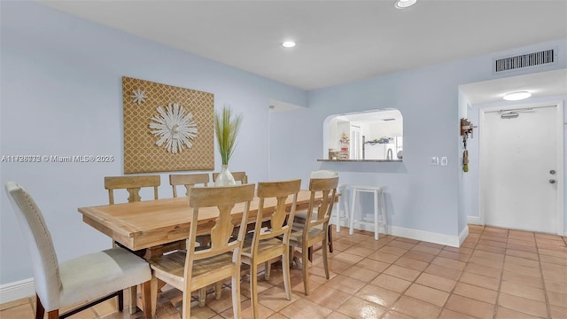 view of tiled dining area