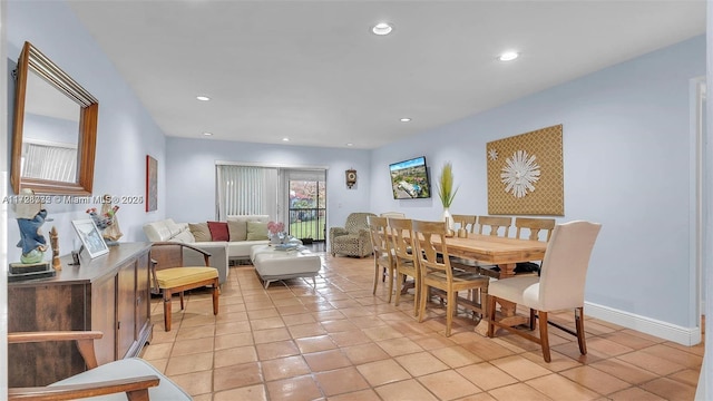 view of tiled dining area