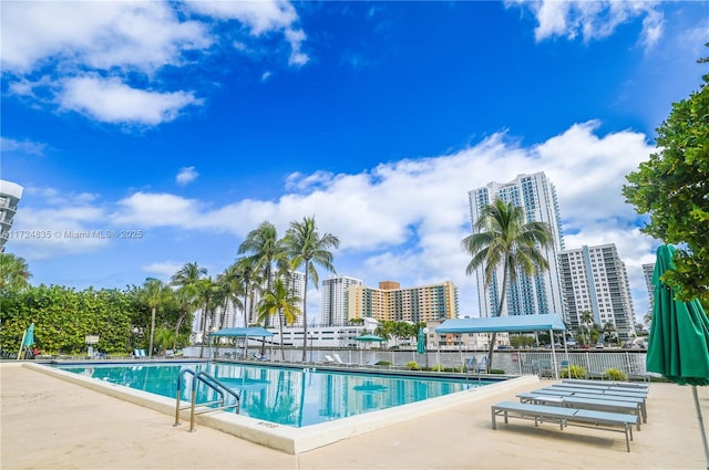 view of pool with a patio