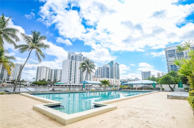 view of pool with a patio