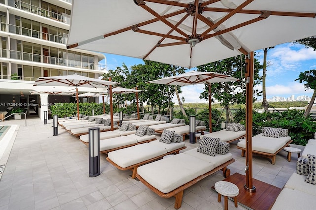 view of patio with outdoor lounge area