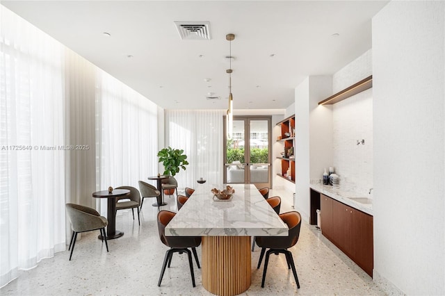 dining room with french doors