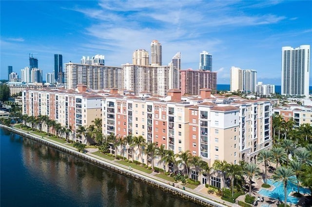 view of city featuring a water view