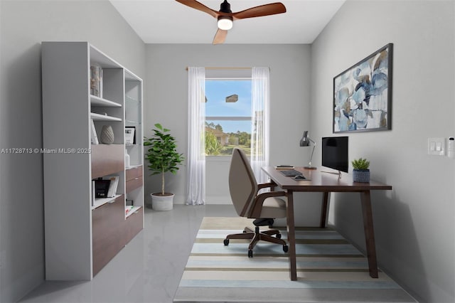 office with ceiling fan