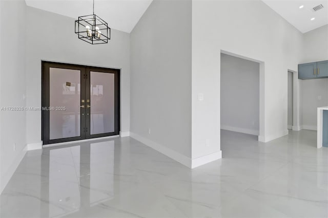 entryway featuring french doors