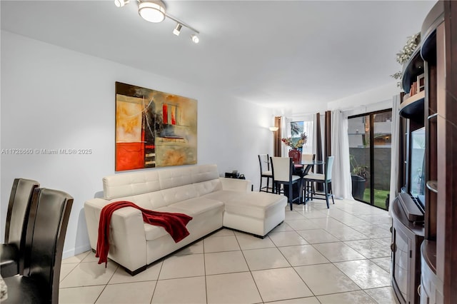 view of tiled living room