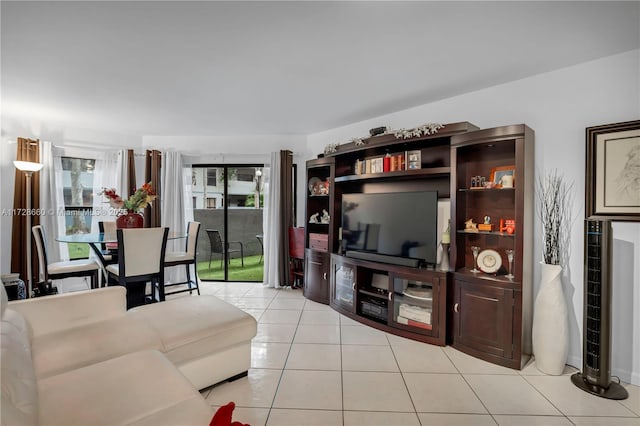 view of tiled living room