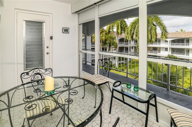 view of sunroom