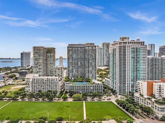 view of city featuring a water view