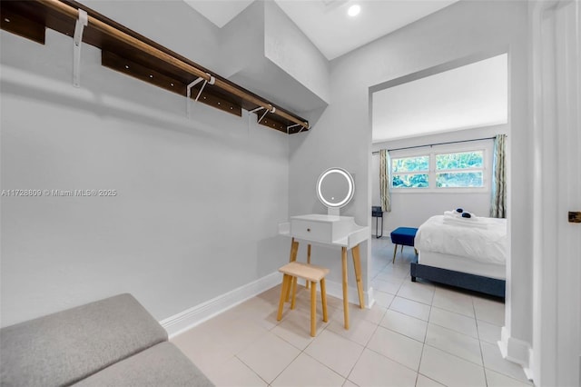 interior space featuring light tile patterned floors