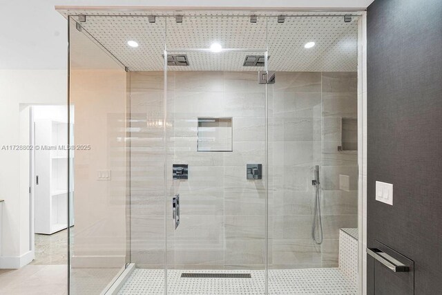 bathroom with walk in shower