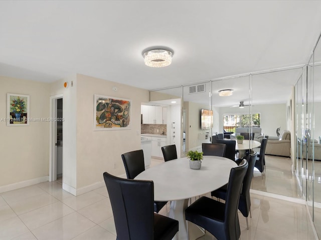 view of tiled dining room