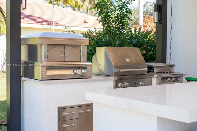 view of patio / terrace with an outdoor kitchen and grilling area