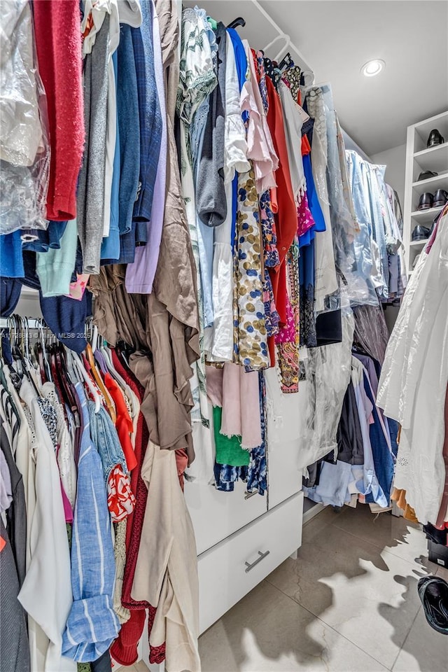 view of walk in closet