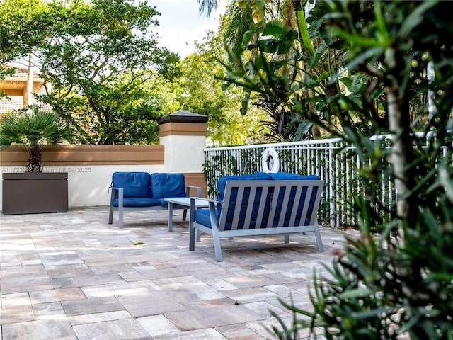 view of patio / terrace featuring an outdoor hangout area