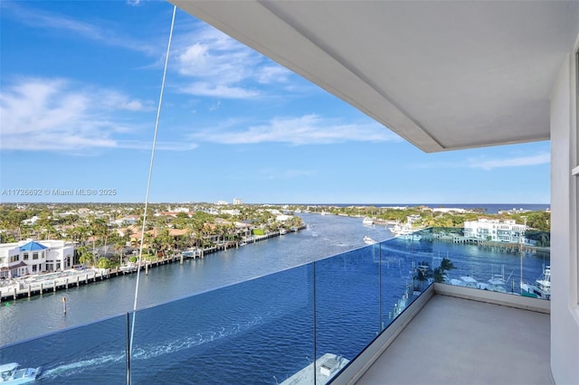 balcony with a water view