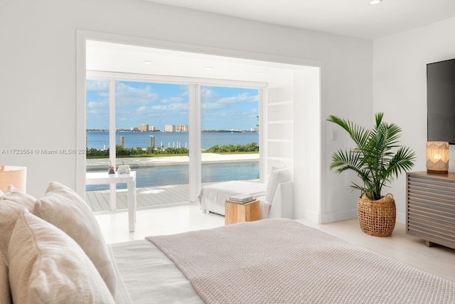 1065 N Shore Dr, Miami Beach, FL 33141 - bedroom featuring access to outside and recessed lighting