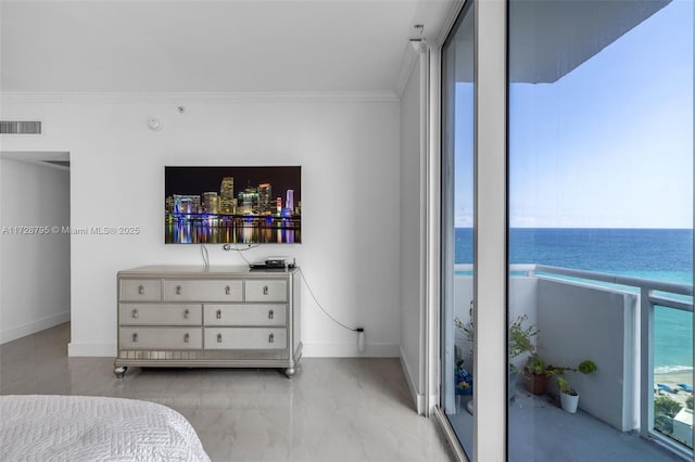 bedroom featuring ornamental molding