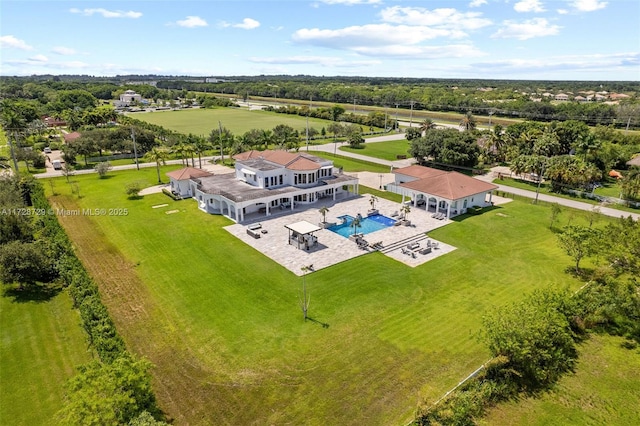 drone / aerial view featuring a rural view