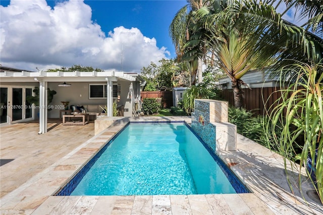 view of pool featuring an outdoor hangout area and a patio area