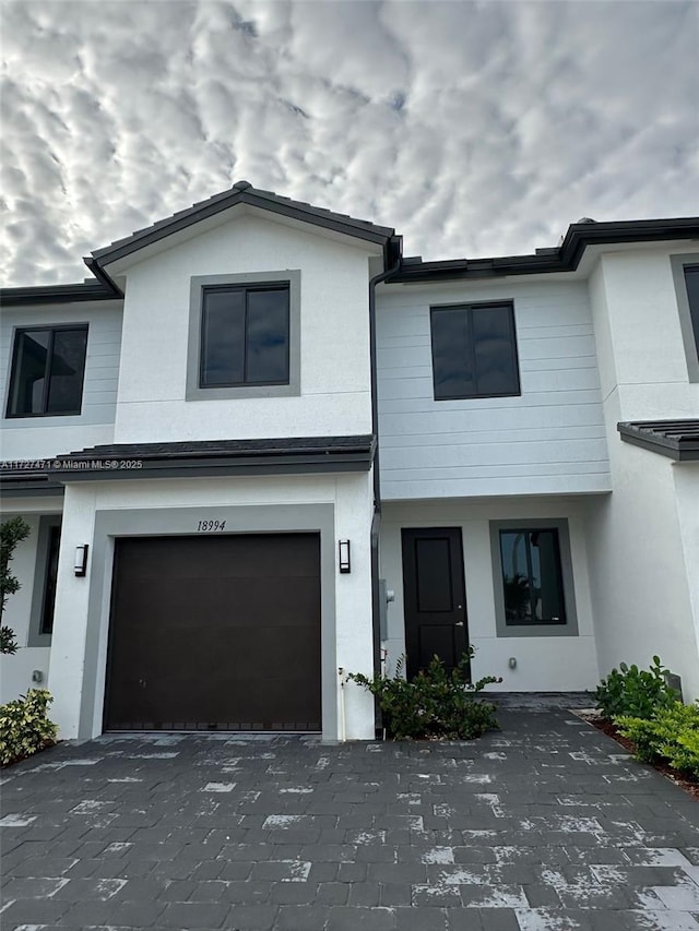 view of front of house with a garage