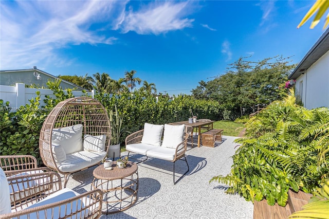 view of patio with outdoor lounge area