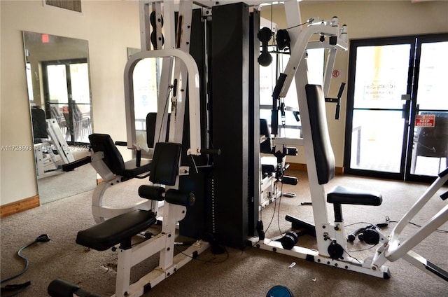 gym with plenty of natural light