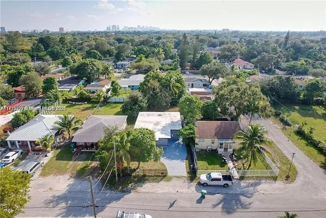 aerial view with a residential view