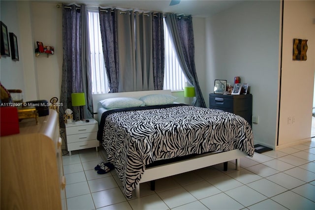 view of tiled bedroom