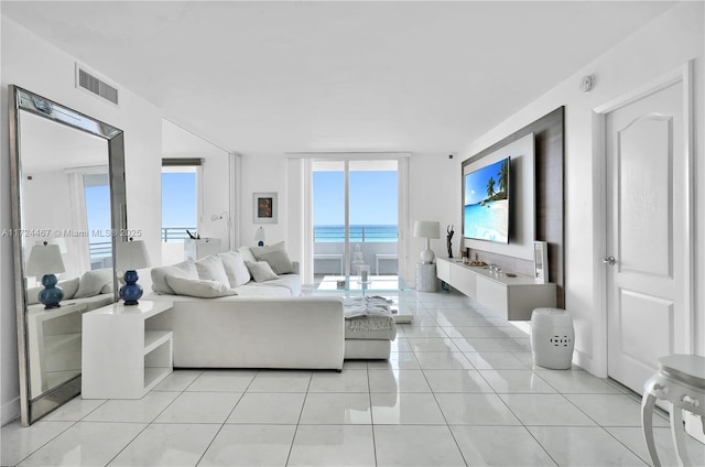 bedroom featuring light tile patterned floors