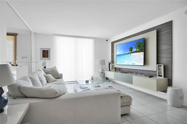 view of tiled living room