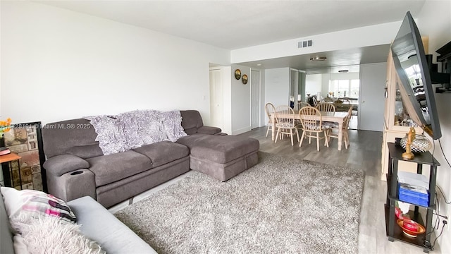 living room featuring hardwood / wood-style flooring